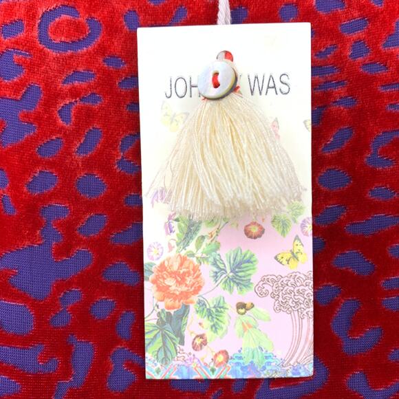 Johnny Was Women's Size L Doris Velvet Burnout Mini Dress Scoop Neck Solid Red - Picture 6 of 8